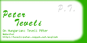 peter teveli business card